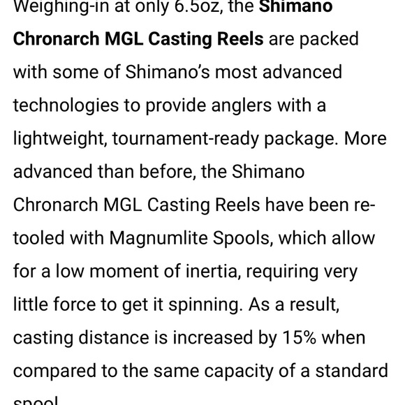 Shimano Chronarch MGL casting reel 151 HG - Picture 9 of 9